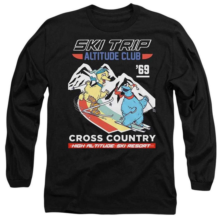 T-ShirtManches Longues Motif Big Bird Et Macaron Le Glouton Apres Ski