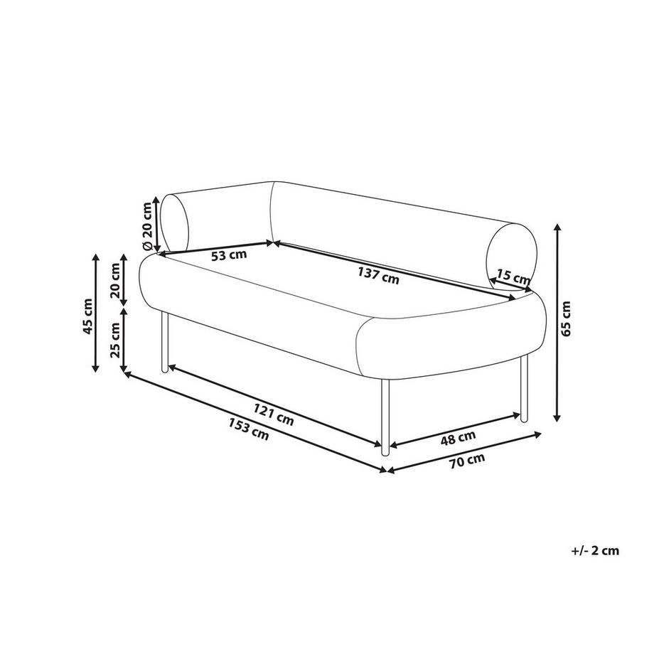 Beliani Chaise longue côté gauche en Tissu Moderne MIRMANDE  