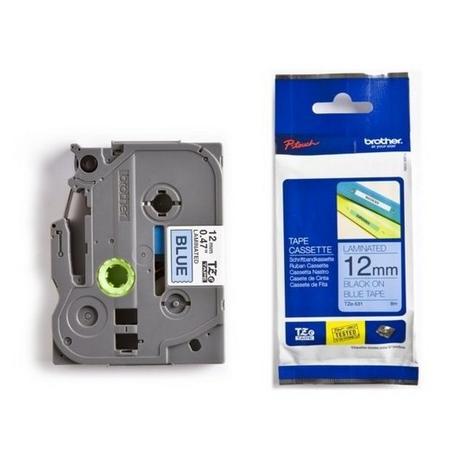 ABB Stotz S&J Cassetta nastro Brother TZe TZe-531 Colore Nastro: Blu Colore carattere:Nero 12 mm 8 m  