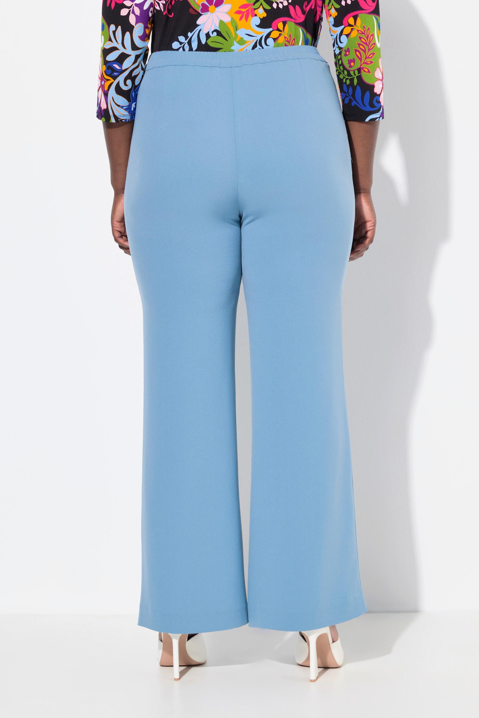 Ulla Popken  Pantalon de tailleur à jambe droite et large. Taille élastique 