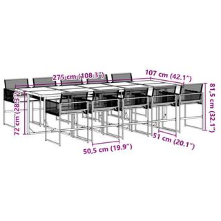 VidaXL Ensemble à manger de jardin rotin synthétique  