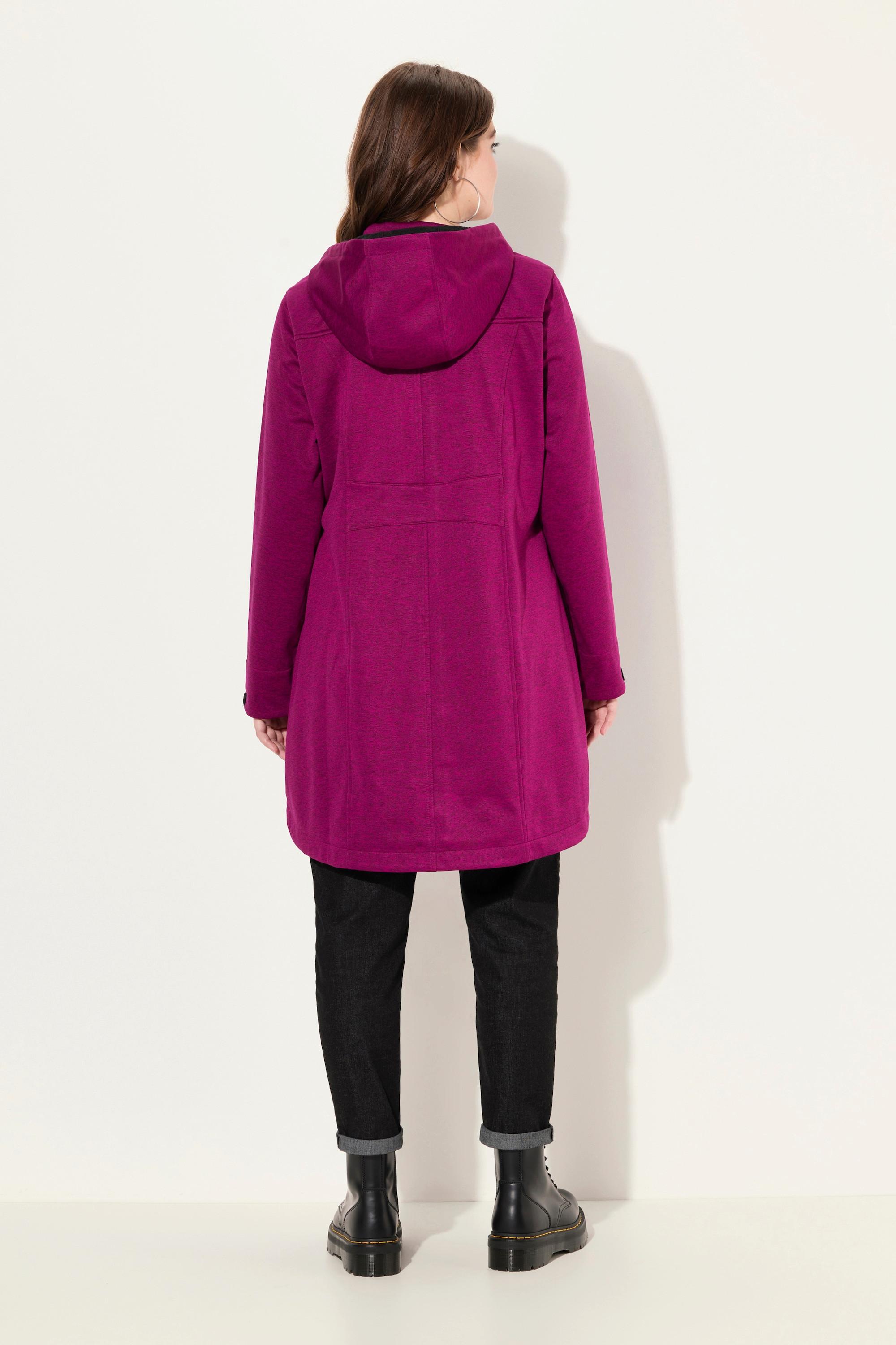 Ulla Popken  Veste technique HYPRAR à capuche, tissu Softshell imperméable, fermeture à glissière à double sens 