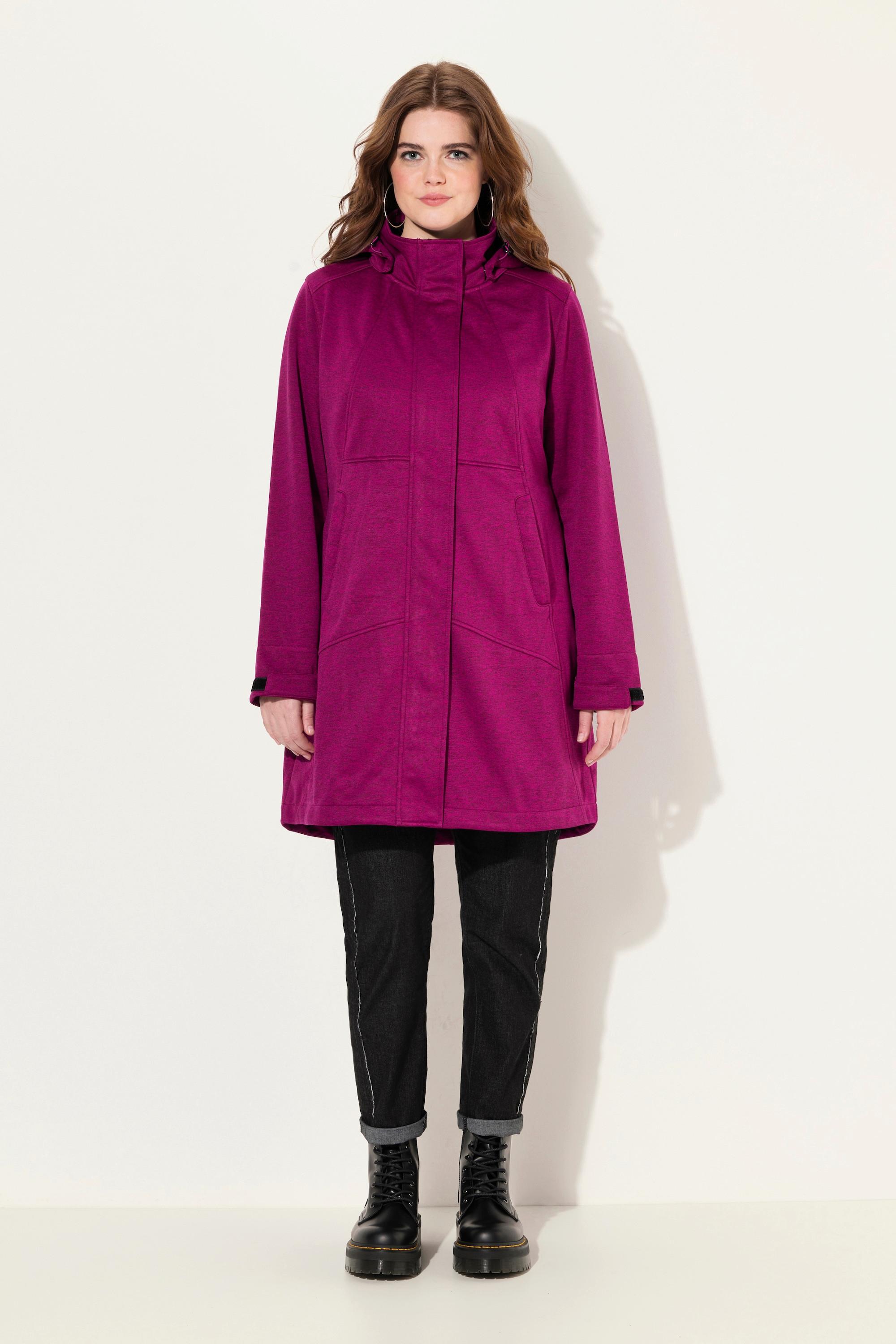 Ulla Popken  Veste technique HYPRAR à capuche, tissu Softshell imperméable, fermeture à glissière à double sens 