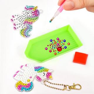 Activity-board  Porte-clés de peinture de diamants, 5D Diamond Painting Keychain Kits Kids DIY Unicorn Diamond Pendant Ornaments (ornements de pendentifs de licornes) 