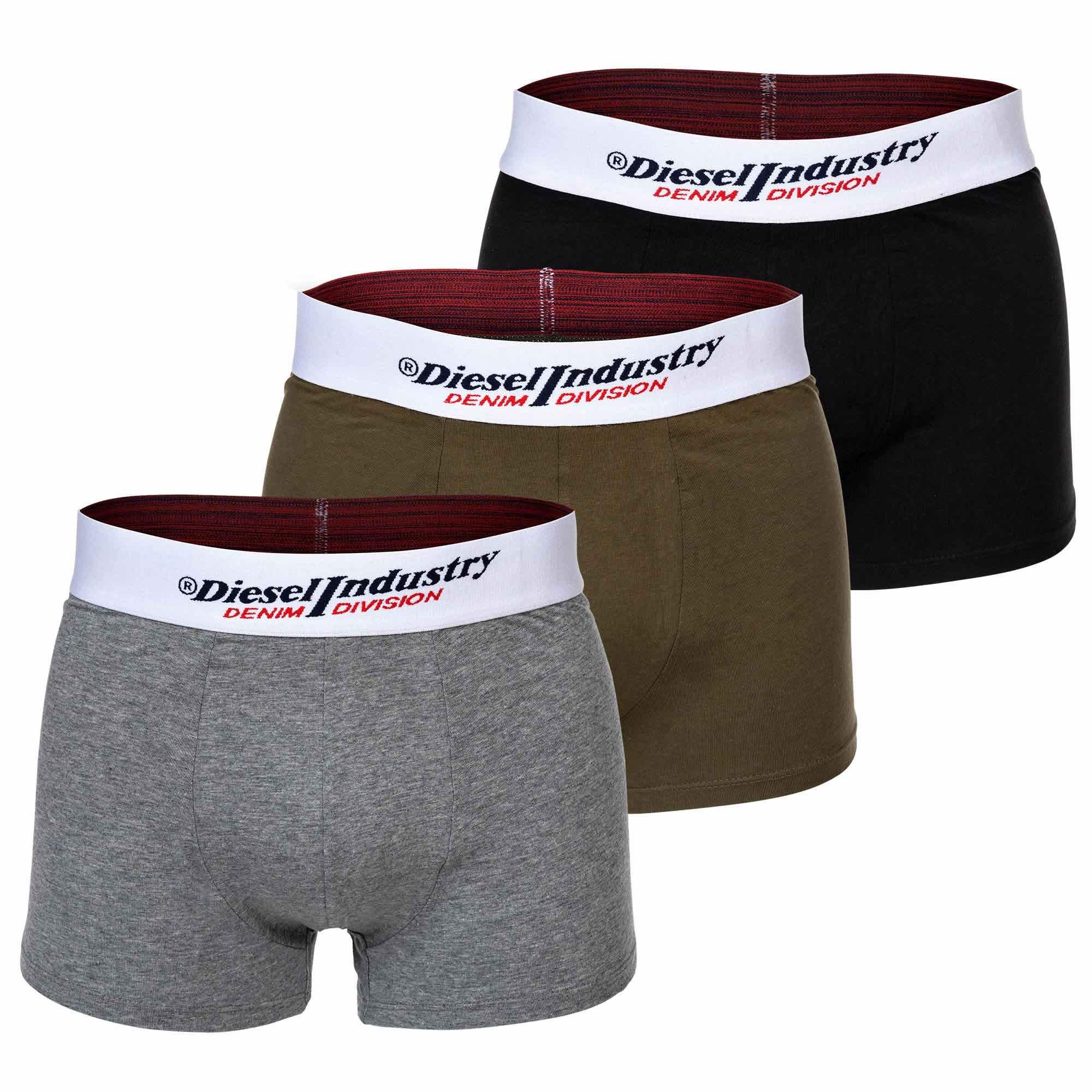 Diesel UMBX-Damienthreepack Caleon Boxershorts (3 stuks) voor heren, Veelkleurig (Dark Grey Melange/Black/Bright White E3843-0jkkb), M