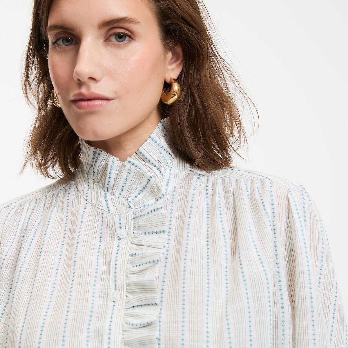 La Redoute Collections Camicia a righe con collo vittoriano  