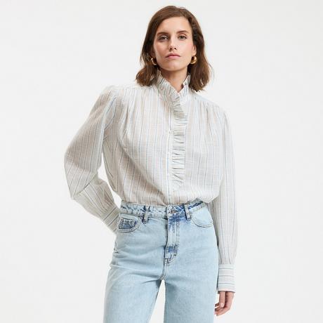 La Redoute Collections Camicia a righe con collo vittoriano  