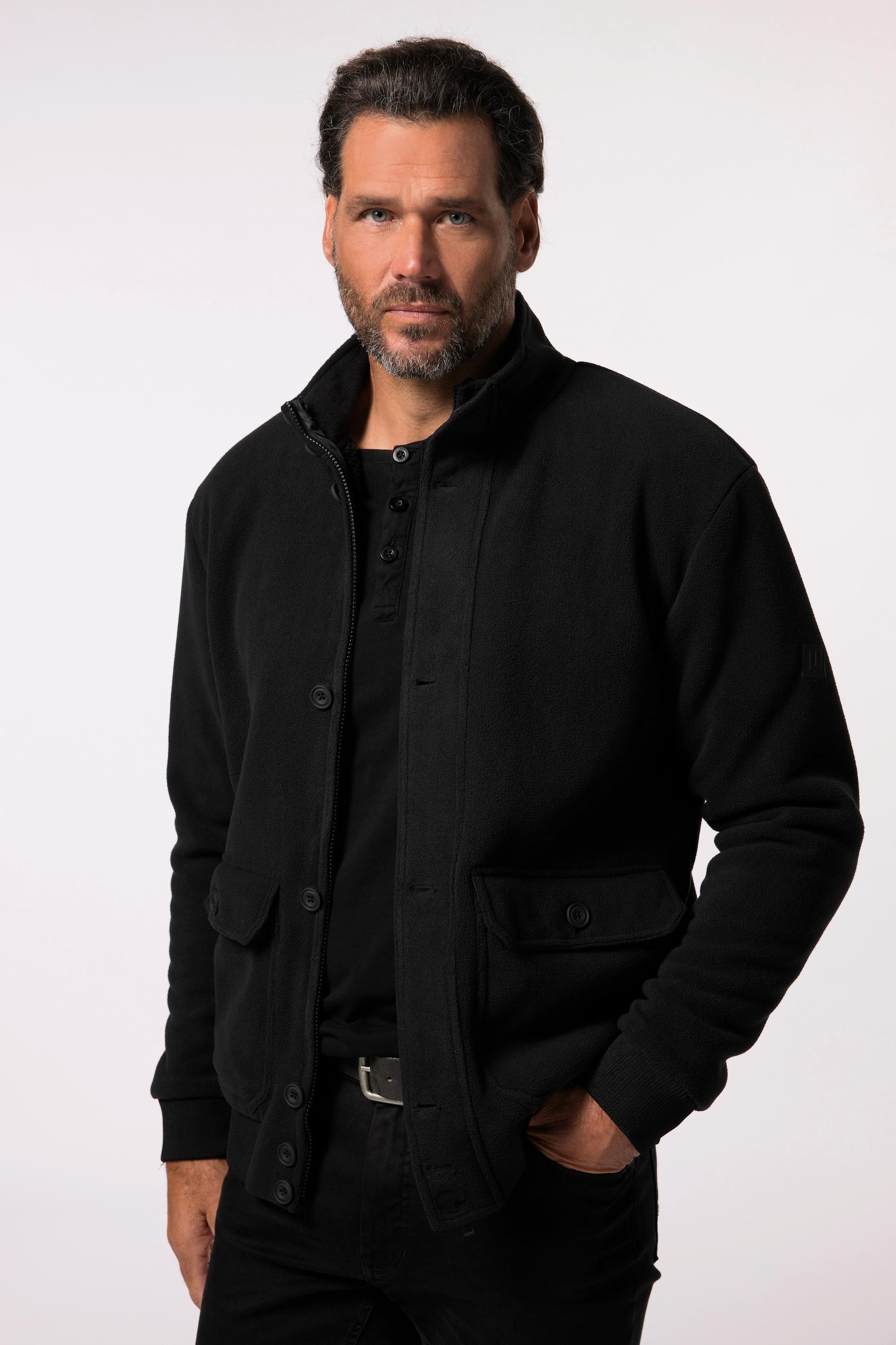 JP1880  JP 1880 Hommes Grandes tailles Blouson en polaire JP 1880, doublure en polaire, col montant, double poche, jusqu'au 8&nbsp;XL noir 7XL 831302100-7XL 