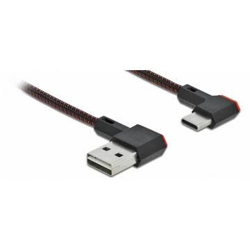 EASY-USB 2.0 Kabel Typ-A Stecker zu USB Type-C™ Stecker gewinkelt links  rechts 0,5 m