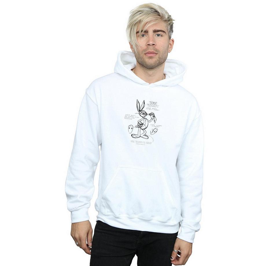 LOONEY TUNES Bugs Bunny Sketch Felpa con cappuccio  