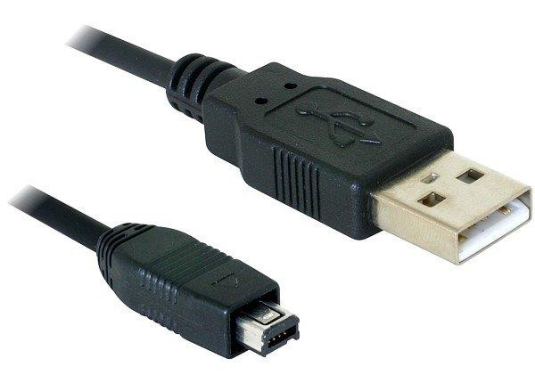 DeLock  USB cable 2.0 mini 4-Pin Hirose 1,5m câble USB USB A USB B Noir 