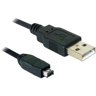 DeLock  USB cable 2.0 mini 4-Pin Hirose 1,5m câble USB USB A USB B Noir 