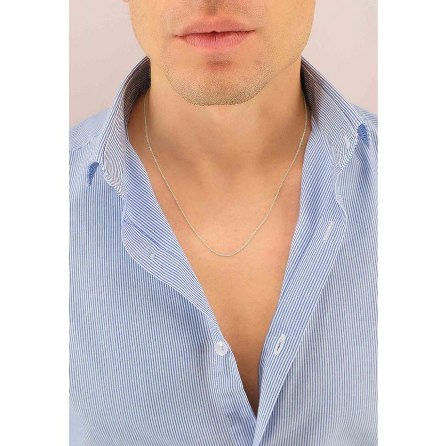 MUAU Schmuck  Collier Rundanker Weissgold 750, 1.1mm, 50cm 