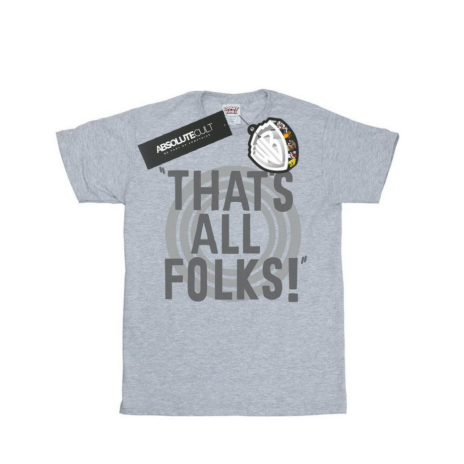LOONEY TUNES That's All Folks T-Shirt Stampata  
