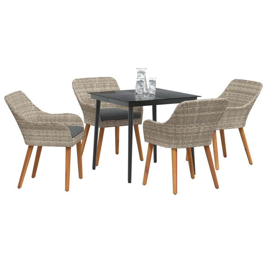VidaXL Set da Pranzo per Giardino Polyrattan  