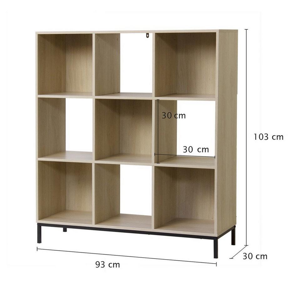 Calicosy Scaffale a 9 scomparti con gambe in metallo  