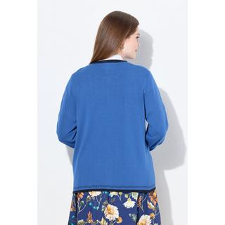 Ulla Popken Cardigan Boutons Traditionnels Encolure Ronde Manches Longues  