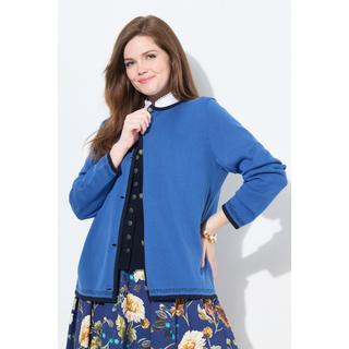 Ulla Popken Cardigan Boutons Traditionnels Encolure Ronde Manches Longues  