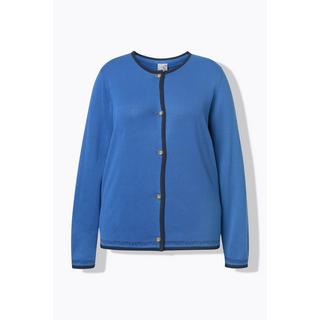 Ulla Popken Cardigan Boutons Traditionnels Encolure Ronde Manches Longues  