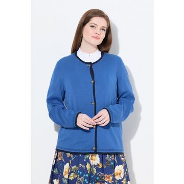 Strickjacke, Trachtenknöpfe, Rundhals, Langarm