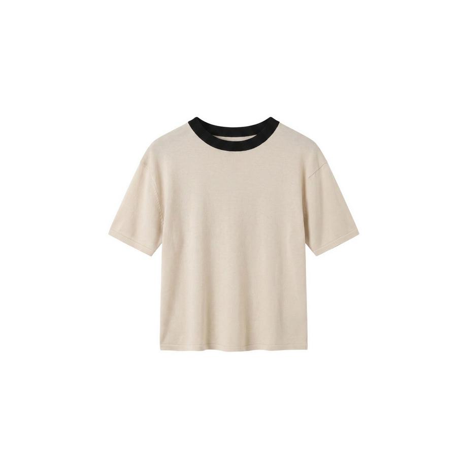 Chiara Ferretti Blusa nera con colletto contrastante  