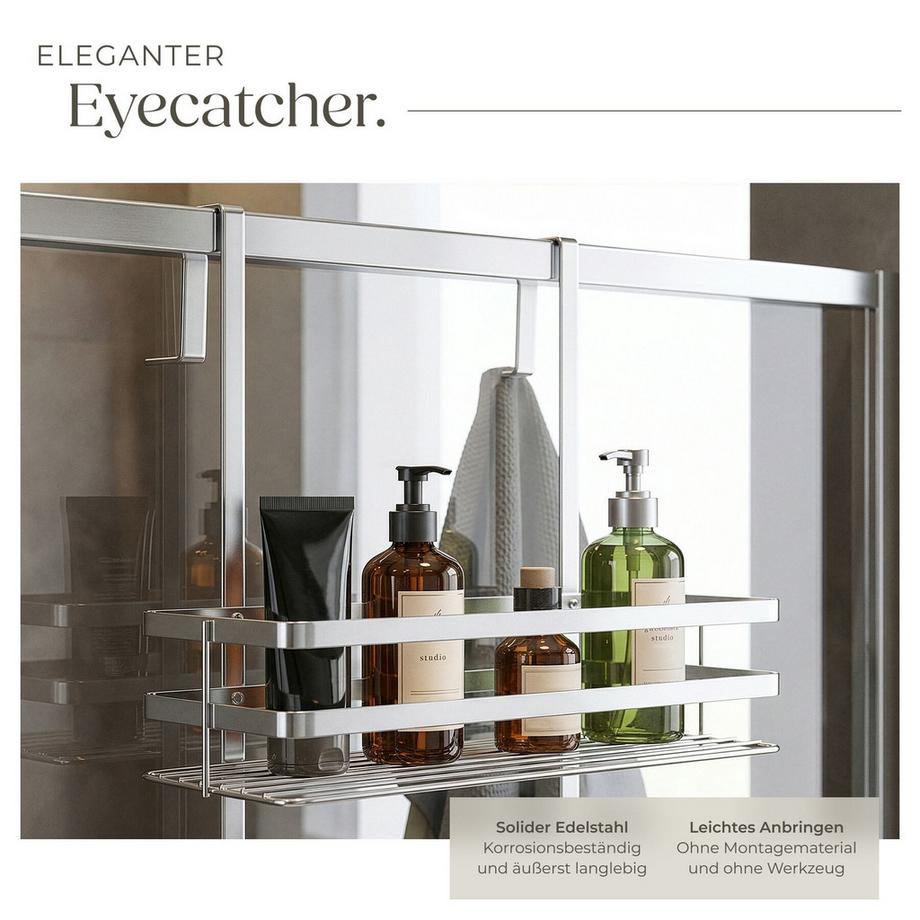 Tectake  Duschablage  aus rostfreiem Edelstahl zum Einhängen 