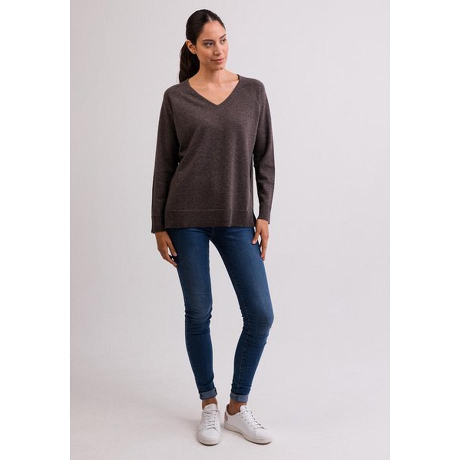 CASH-MERE.CH Pullover mit Seitenschlitzen  