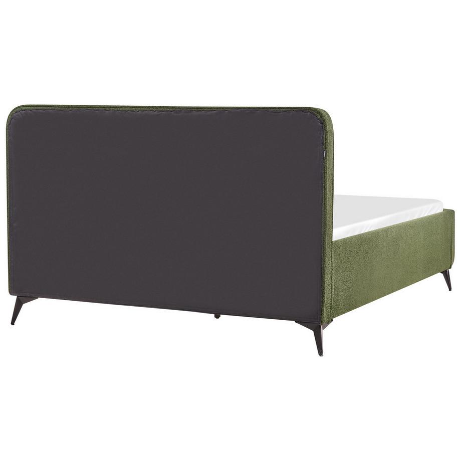 Beliani Lit à lattes en Bouclé Traditionnel VALOGNES  