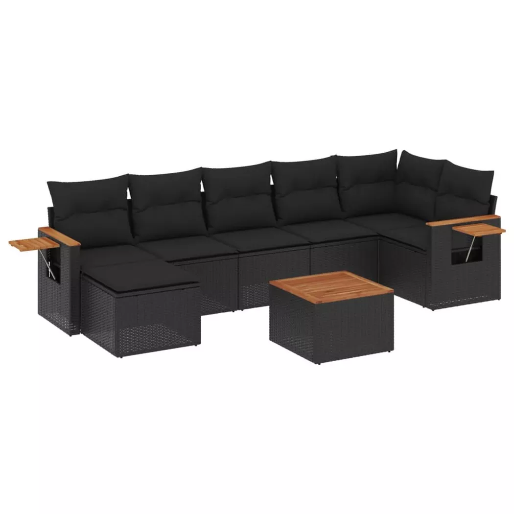 VidaXL - Garten sofagarnitur poly-rattan, One Size, Schwarz