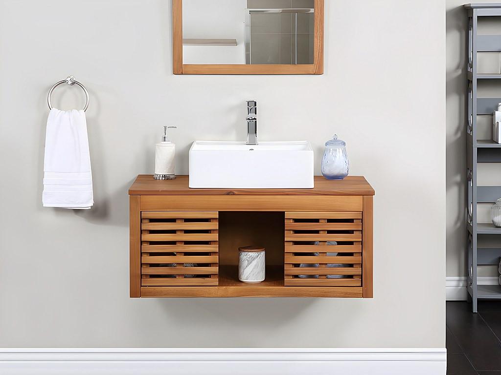 Vente-unique Mobile sotto lavabo sospeso  in Legno d'acacia PENEBEL  