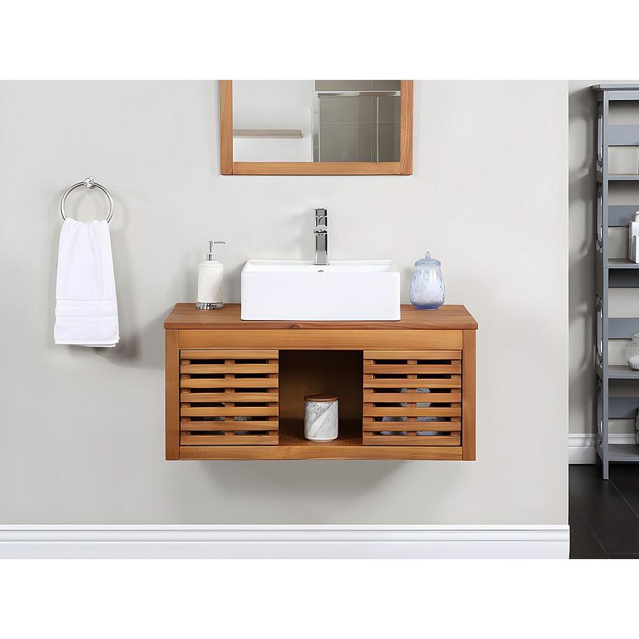 Vente-unique Mobile sotto lavabo sospeso  in Legno d'acacia PENEBEL  