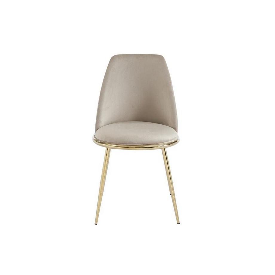 PASCAL MORABITO Lot de 2 chaises en velours et métal doré - Beige - NEBINA de Pascal MORABITO  