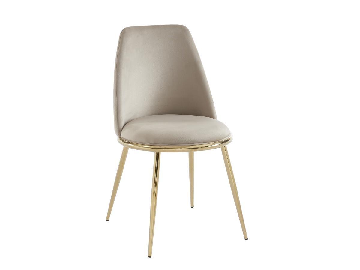 PASCAL MORABITO Lot de 2 chaises en velours et métal doré - Beige - NEBINA de Pascal MORABITO  