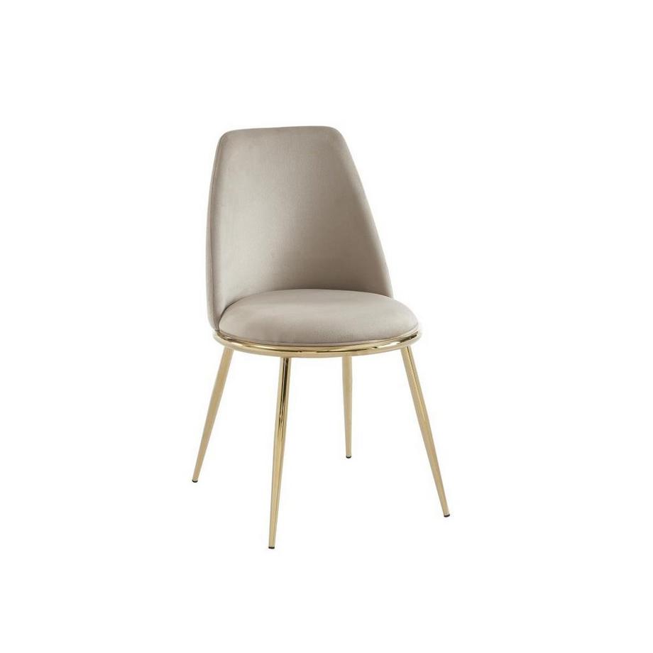 PASCAL MORABITO Lot de 2 chaises en velours et métal doré - Beige - NEBINA de Pascal MORABITO  