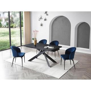 Maison Céphy Esstisch für 6 bis 10 Personen ausziehbar - Keramik - Sicherheitsglas & Metall - Marmor-Optik - COREMA von Pascal MORABITO  