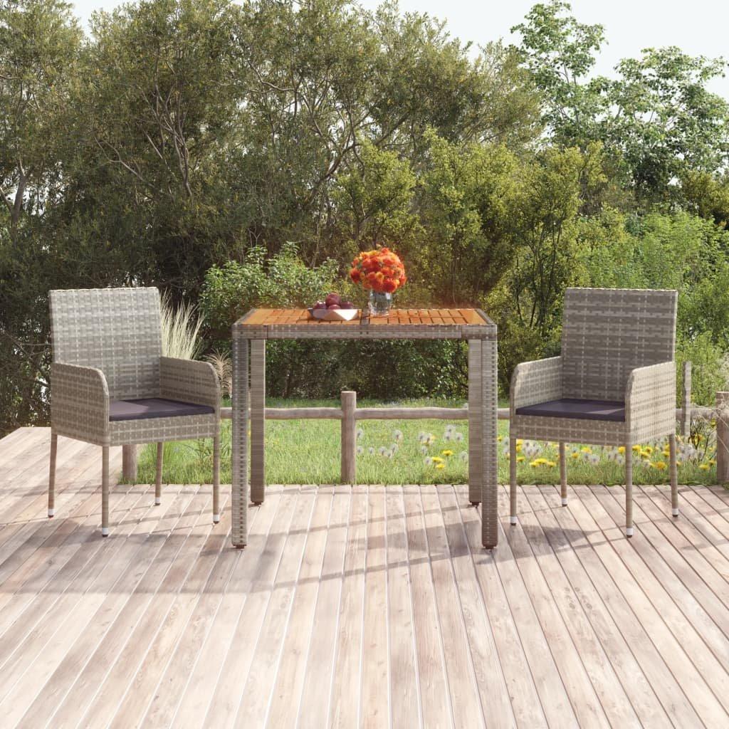 VidaXL Gartentisch mit holzplatte poly-rattan  