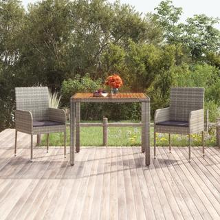 VidaXL tavolo da giardino con piano legno Polirattan  