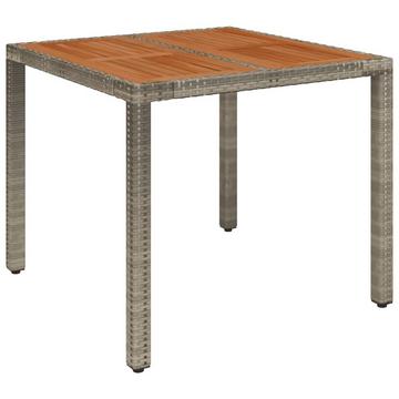 Gartentisch mit holzplatte poly-rattan