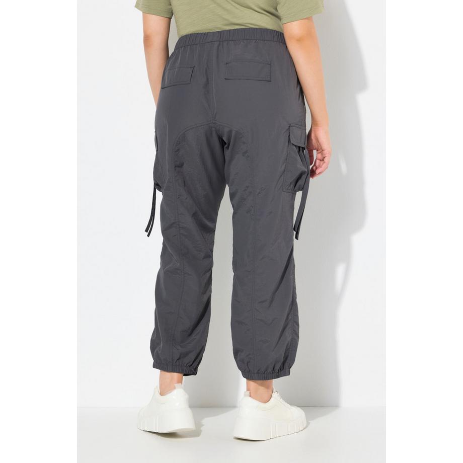 Ulla Popken Pantalon Cargo Style Militaire Taille Élastique Cordon  