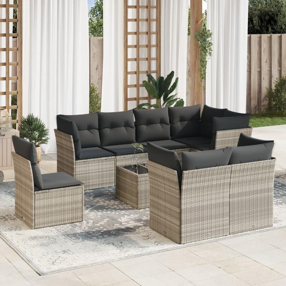 VidaXL set divano da giardino Polirattan  