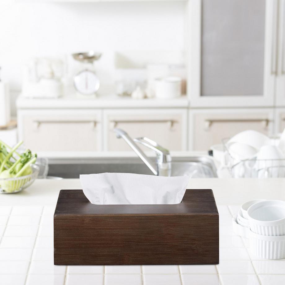 B2X Taschentuchbox aus Bambus dunkelbraun  