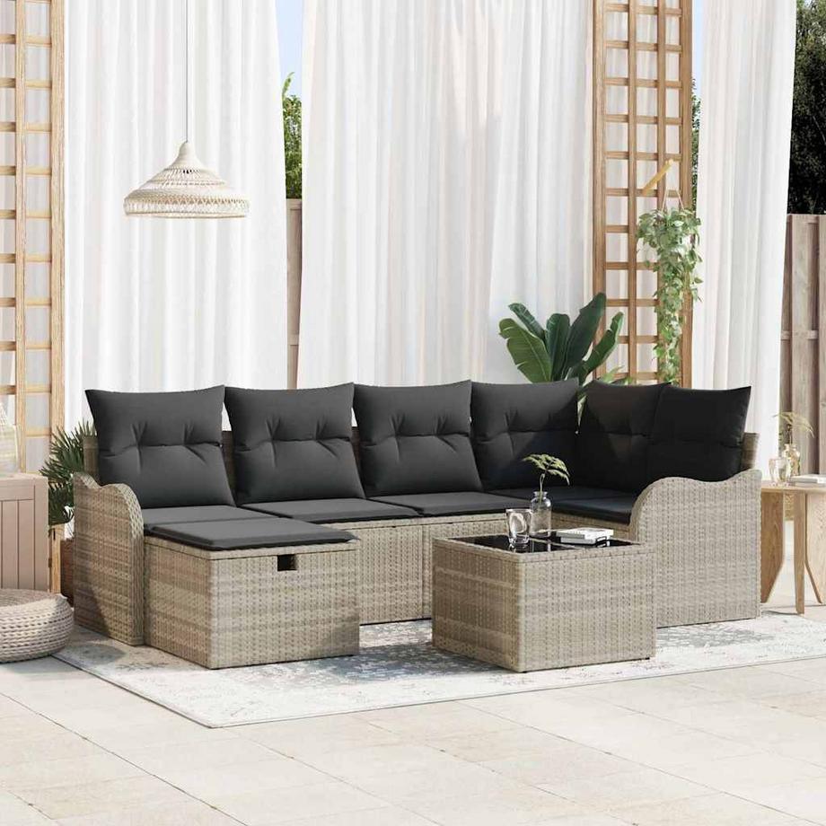 VidaXL Mobilier de jardin poly rattan  