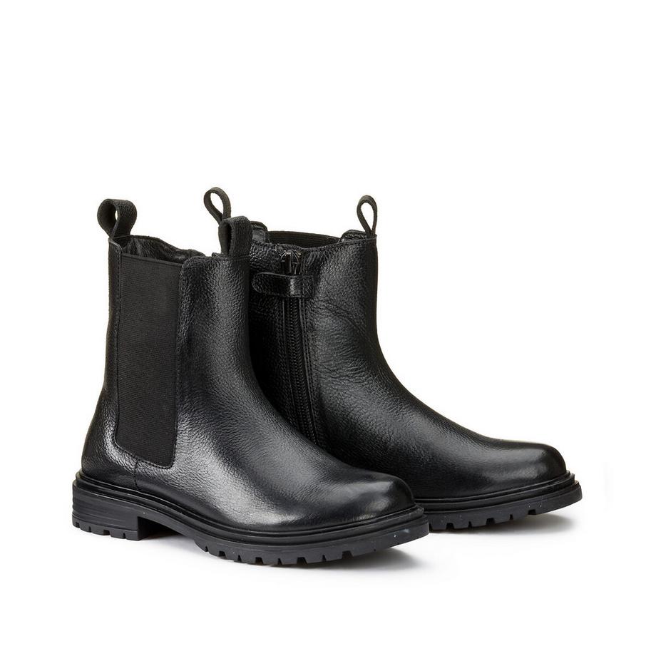 Bottines montantes en cuir zippées