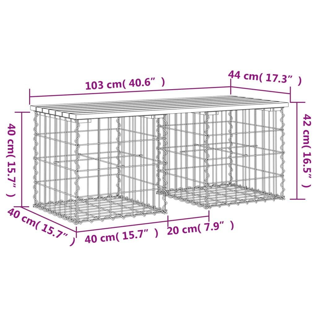 VidaXL Banc de jardin pinède imprégnée  