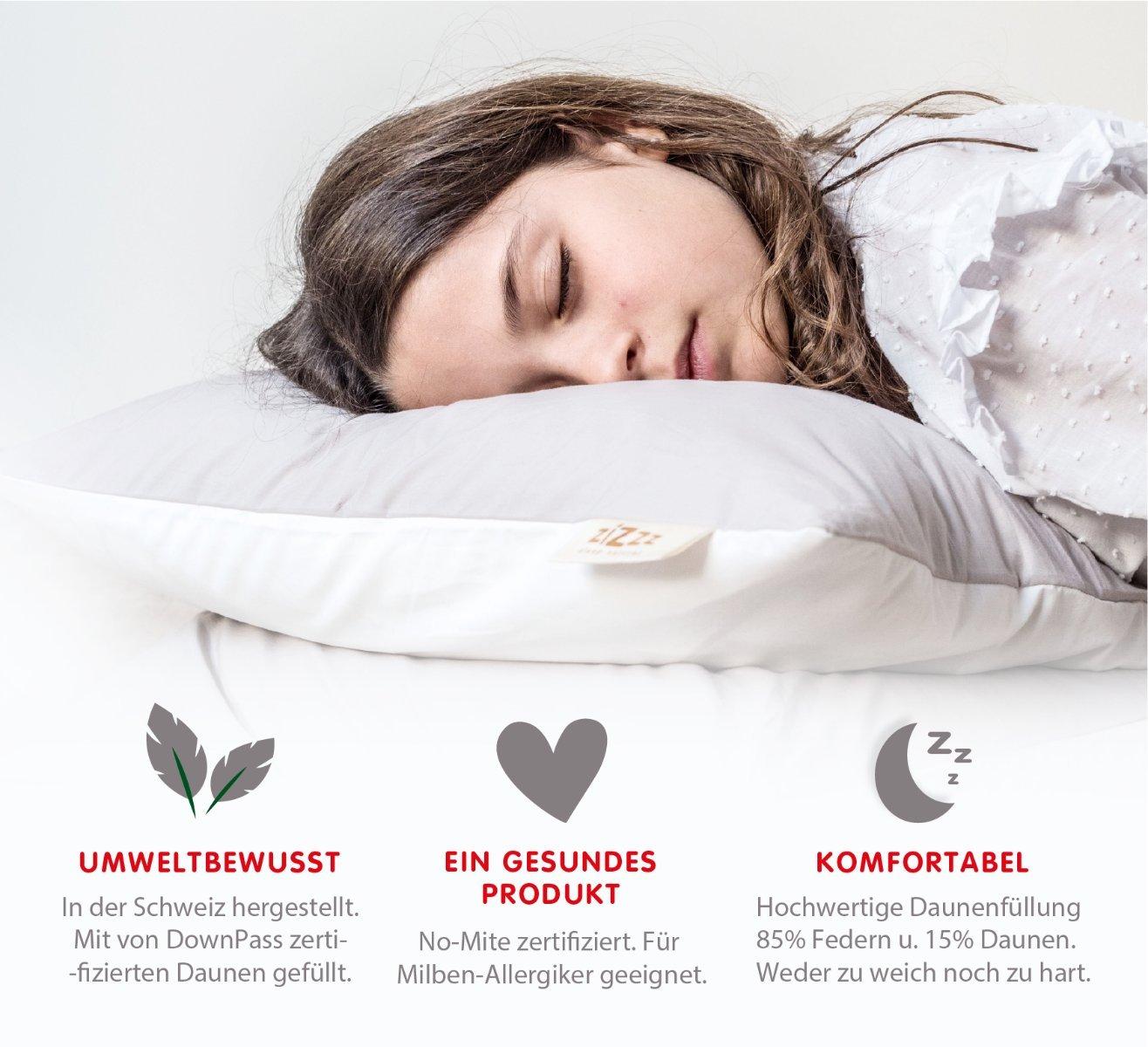 Zizzz Oreiller Premium Duvet d'Oie Bio Nomite Downpass  