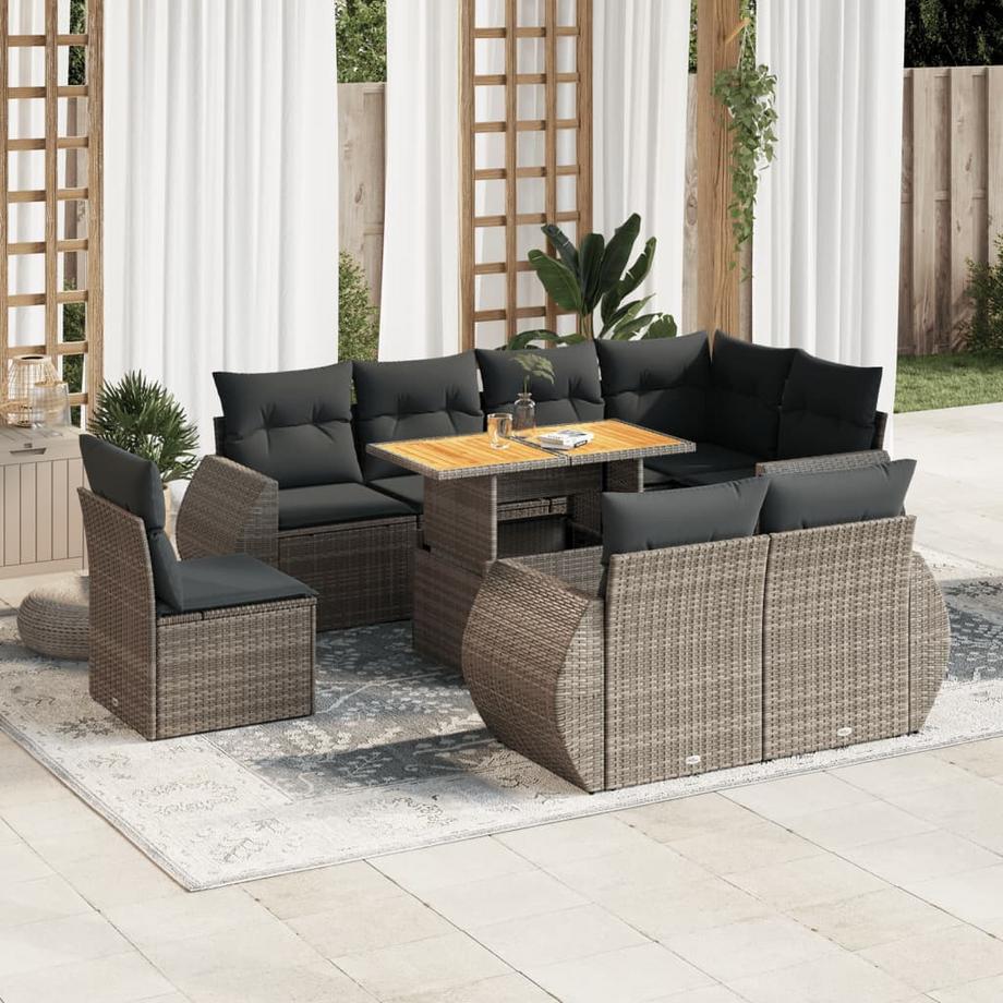 VidaXL set di divani da giardino Polirattan  