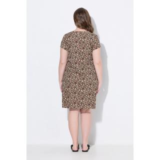 Ulla Popken Abito Bellieva Jersey Arricciatura Mezza Manica Cotone Biologico  