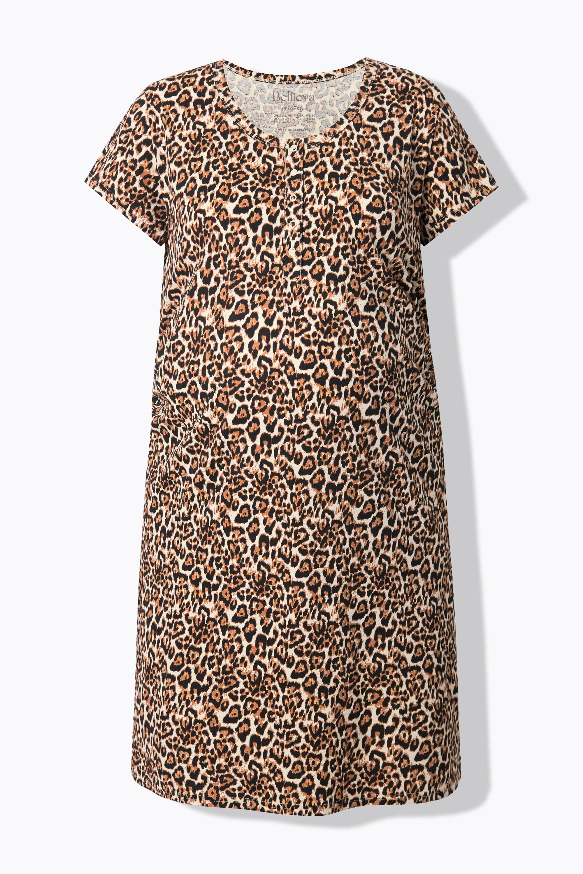 Ulla Popken Abito Bellieva Jersey Arricciatura Mezza Manica Cotone Biologico  