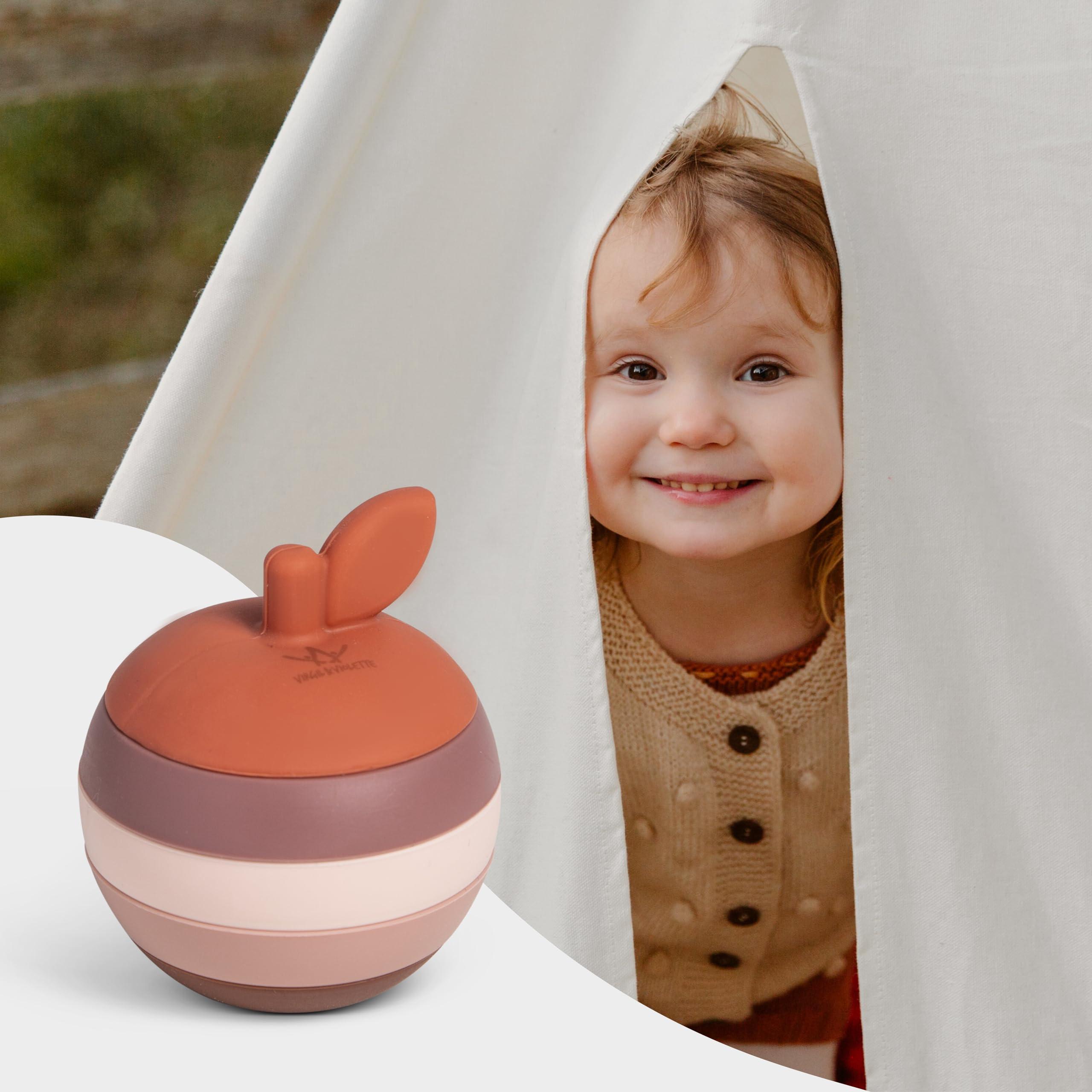 Activity-board  Motorikspielzeug Pädagogischer, stapelbarer Apfel mit 5 Teilen 