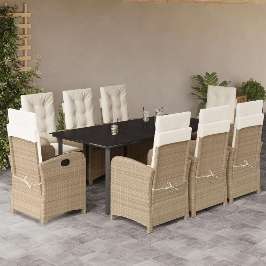 VidaXL Ensemble de salle à manger de jardin rotin synthétique  